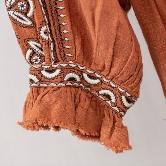 Free People Dream Weaver V-Neck Embroidered Tunic size S - Picture 13 of 16